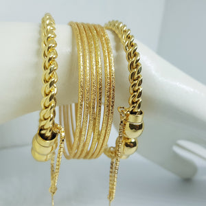 Hs 4762 Gold plated Coin bangles set