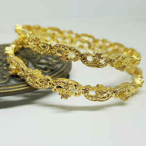 Hs 4826 Gold plated Bangles pair