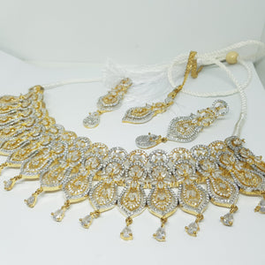 HBS 0087 Gold Plated Ad Zirconia Bridal set