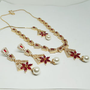 Hnk 7294 Gold plated Necklace Set