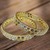 Hs 4811 Gold plated bangles (kara) Pair