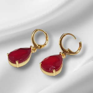 Hk 831 Rose gold plated earings(Ruby)