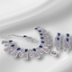 HBS 0082 Silver Plated Ad Zirconia Bridal set (Sapphire)