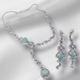 Hnk 7151 Silver plated Zirconia Necklace set