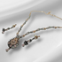 Hnk 7168 Two tone Oxidize Zirconia Necklace set