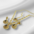 Hnk 7226 Gold plated Necklace set (Black)