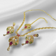 Hnk 7228 Gold plated Necklace set (Multi)