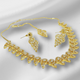 Hnk 7140 Gold plated Ad zircon Necklace set