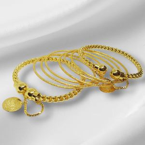 Hs 4762 Gold plated Coin bangles set