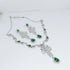 Hnk 7183 Silver Plated Zirconia Necklace set (Emerald)