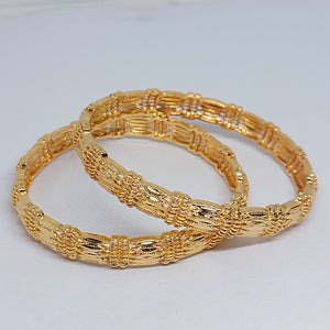 Hs 4911 Gold look bangles pair