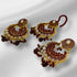 Hk 926 Gold polish earings tika set (R)