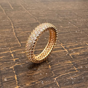 Hb 1672 Rose Gold plated Ring Zirconia