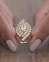 Hb 1226 Zirconia Rose gold plated Ring