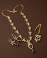 Hnk 7218 Gold plated Necklace set (Sapphire)