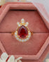 Hb 1451 Zircon Rose gold plated Ring(R)