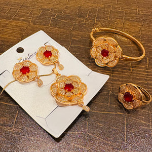 Hb 5526 Rose gold plated Pednant Set