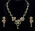 Hnk 7235 Gold plated Necklace set (Emerald)