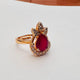 Hb 1451 Zircon Rose gold plated Ring(R)