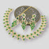 Hnk 7240 Gold plated Necklace set (Emerald)