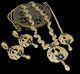 Hnk 7116 Gold plated Ad zircon Necklace set (Sapphire)