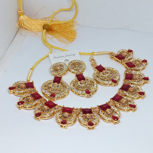 Hm 9268 Gold polish Ruby choker set (R)