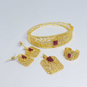 Hb 5495 Gold Look Pednant Set with ring