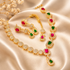 Hnk 7284 Gold plated Necklace Set