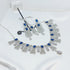 HBS 0082 Silver Plated Ad Zirconia Bridal set (Sapphire)