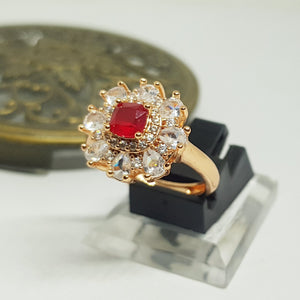 Hb 1461 Zircon Rose gold plated Ring