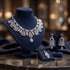 HBS 0082 Silver Plated Ad Zirconia Bridal set (Sapphire)