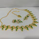 Hnk 7107 Gold plated Ad zircon Necklace set (Emerald)