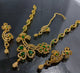 Hnk 7235 Gold plated Necklace set (Emerald)