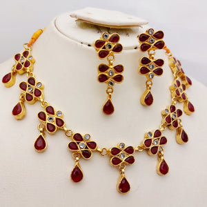 Hnk 664 Gold plated necklace set