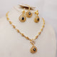 Hnk 7226 Gold plated Necklace set (Black)
