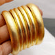 Hs 4813 High gloss Gold look bangles Set