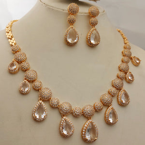 Hnk 7268 Ad zirconia Necklace Set