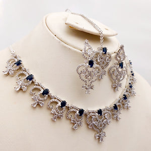 Hnk 7279 Silver plated Necklace Set