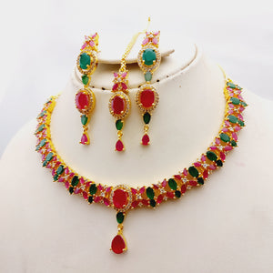 Hnk 7280 Gold plated Necklace Set