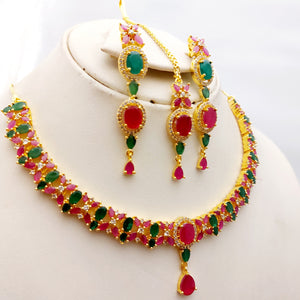 Hnk 7280 Gold plated Necklace Set