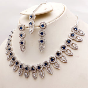 Hnk 7285 Silver plated Necklace Set