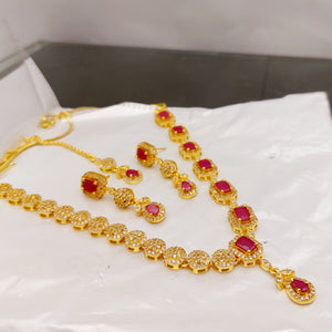 Hnk 7289 Gold plated Necklace Set