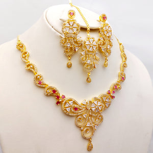 Hnk 7287 Gold plated Necklace Set